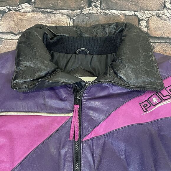 Vintage 80s/90s Polaris Women’s Leather Snowmobile Jacket RARE Size Large - Picture 9 of 16
